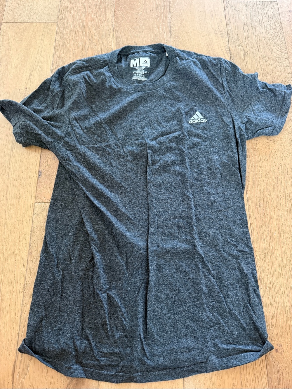 Adidas Men’s Dark Gray Logo Crew Neck T-Shirt